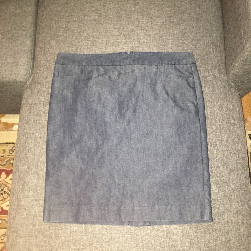 Express denim pencil skirt, button slit